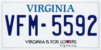 VA license plate VFM5592