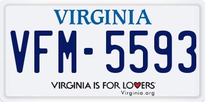 VA license plate VFM5593