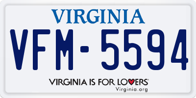 VA license plate VFM5594