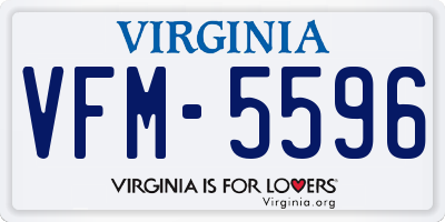 VA license plate VFM5596