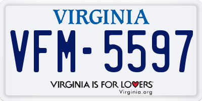 VA license plate VFM5597