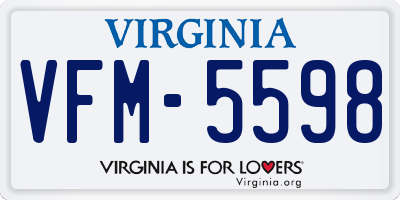 VA license plate VFM5598