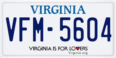 VA license plate VFM5604