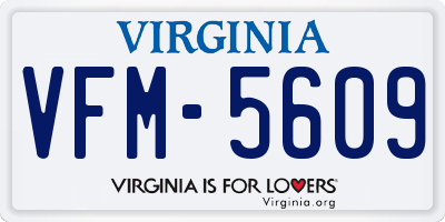 VA license plate VFM5609