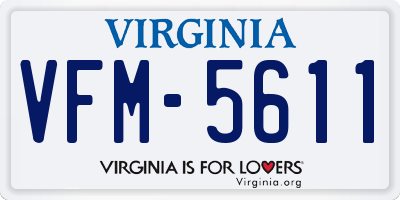VA license plate VFM5611