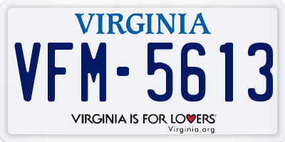 VA license plate VFM5613