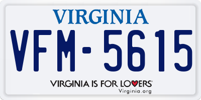 VA license plate VFM5615