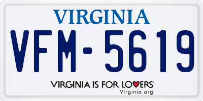 VA license plate VFM5619