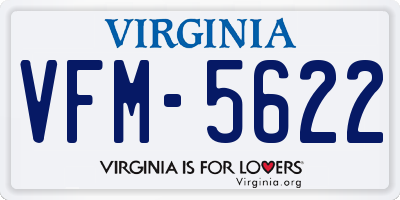 VA license plate VFM5622