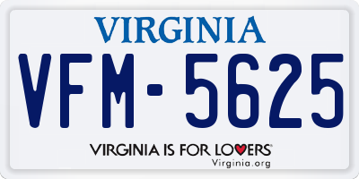 VA license plate VFM5625