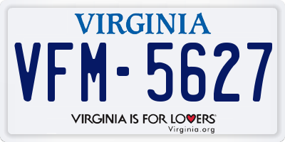 VA license plate VFM5627
