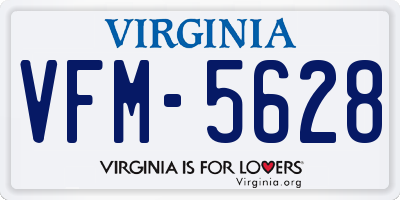 VA license plate VFM5628