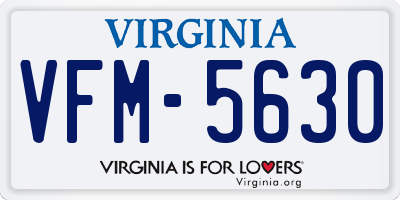 VA license plate VFM5630