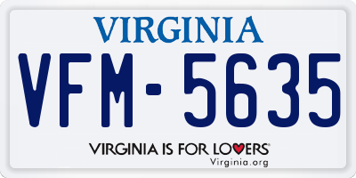 VA license plate VFM5635