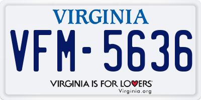 VA license plate VFM5636