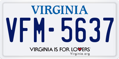 VA license plate VFM5637