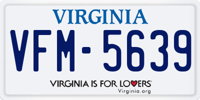 VA license plate VFM5639