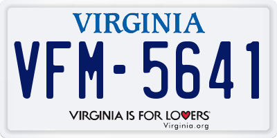 VA license plate VFM5641