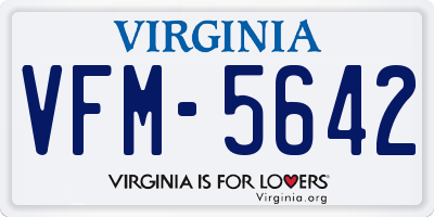 VA license plate VFM5642