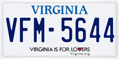 VA license plate VFM5644