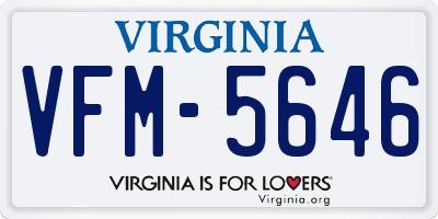 VA license plate VFM5646