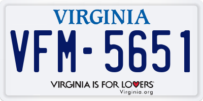 VA license plate VFM5651