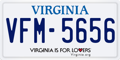 VA license plate VFM5656