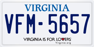 VA license plate VFM5657