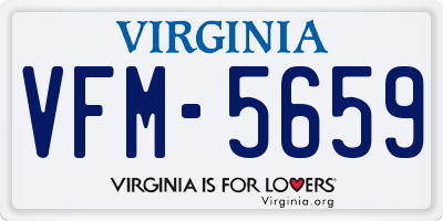 VA license plate VFM5659