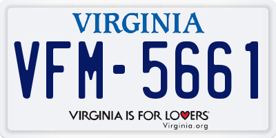 VA license plate VFM5661