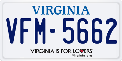VA license plate VFM5662