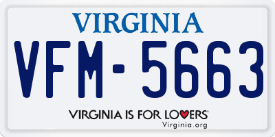 VA license plate VFM5663
