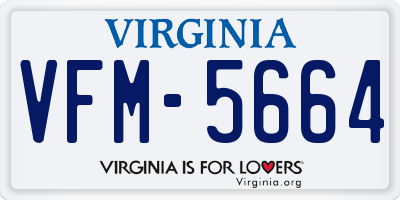 VA license plate VFM5664