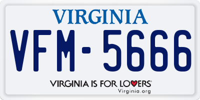 VA license plate VFM5666