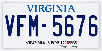 VA license plate VFM5676