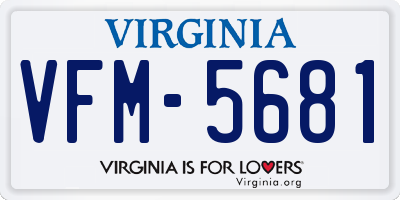 VA license plate VFM5681