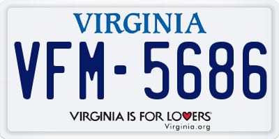 VA license plate VFM5686