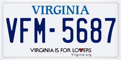 VA license plate VFM5687