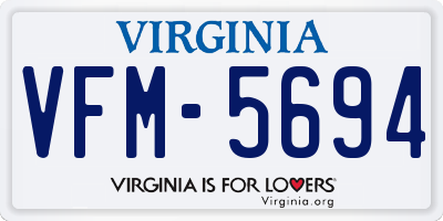 VA license plate VFM5694