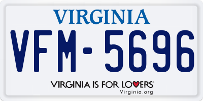 VA license plate VFM5696
