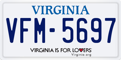 VA license plate VFM5697