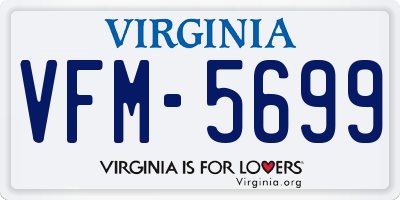 VA license plate VFM5699
