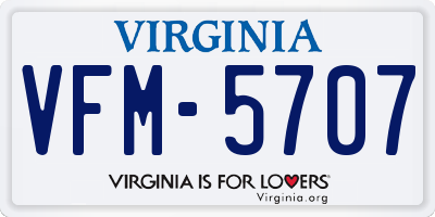 VA license plate VFM5707