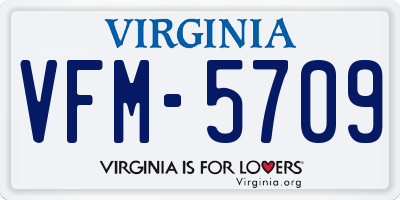 VA license plate VFM5709