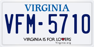 VA license plate VFM5710