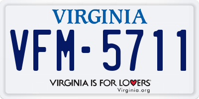 VA license plate VFM5711