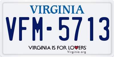 VA license plate VFM5713
