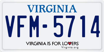 VA license plate VFM5714