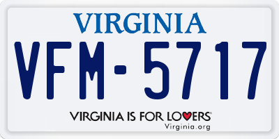 VA license plate VFM5717