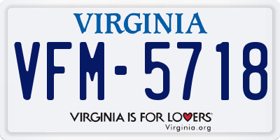 VA license plate VFM5718